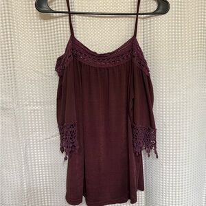 Rue21 Deep Purple Lace Accent Women's Blouse